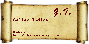 Galler Indira névjegykártya